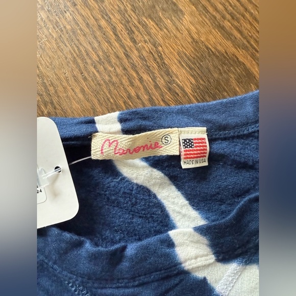 Anthropologie Maronie Blue Tie-Dye Pullover Crewneck Long Sleeve NWT Size Small - Picture 3 of 4